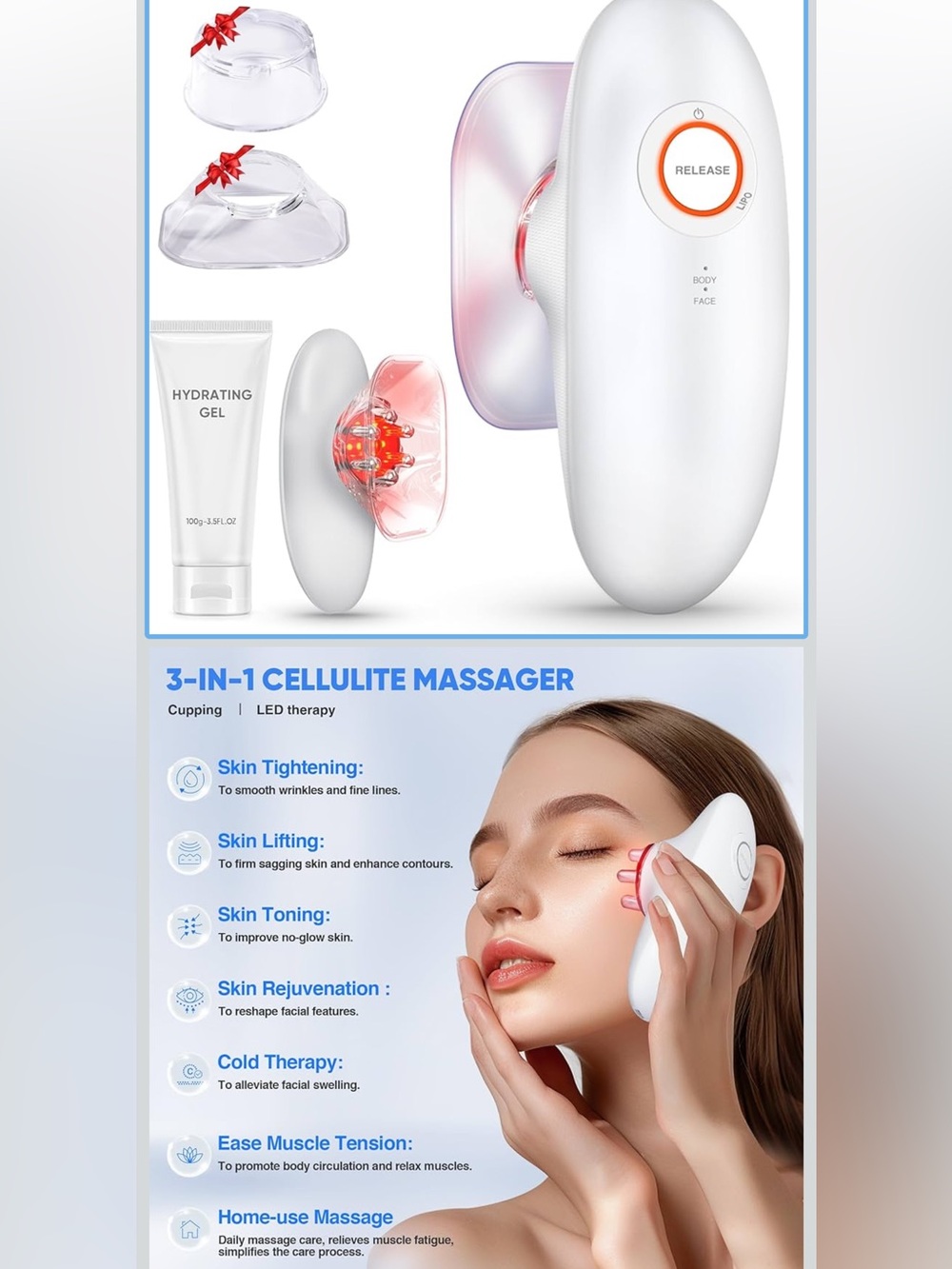 Facial & Body Sculpting Massager - White - Picture 6 of 9